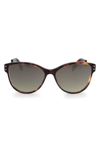 Women's Glassing Francy 56mm Gradient Cat Eye Sunglasses - Havana/ Smoke