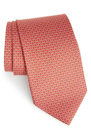 Men's Salvatore Ferragamo Gancio Silk Tie, Size - Red