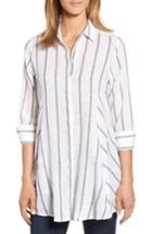 Women's Foxcroft Stripe Tunic Shirt - White