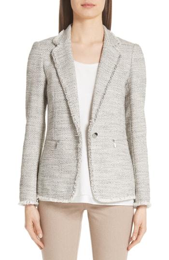 Women's Lafayette 148 New York Lyndon Tweed Blazer - Grey
