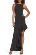 Women's Jay Godfrey Stella Asymmetrical Ruffle Gown - Black
