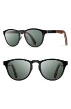 Men's Shwood 'francis' 49mm Polarized Titanium & Wood Sunglasses - Black/ Walnut