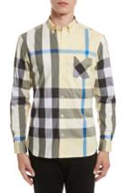 Men's Burberry Thornaby Slim Fit Plaid Sportshirt - Yellow