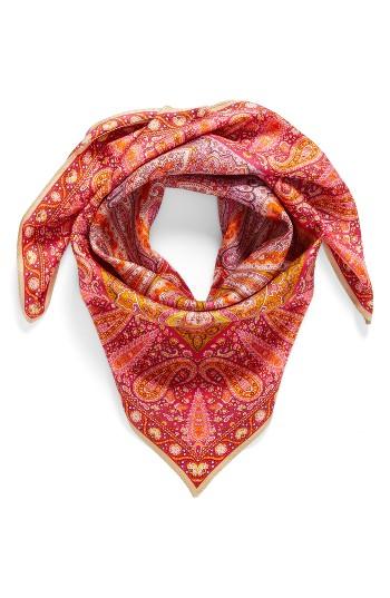 Women's Echo Paisley Square Silk Scarf, Size - Blue