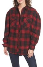 Women's Afrm Victoria Oversize Flannel Shirt - Red