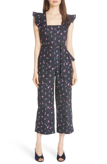 Women's Rebecca Taylor Farren Flutter Sleeve Jumpsuit - Blue