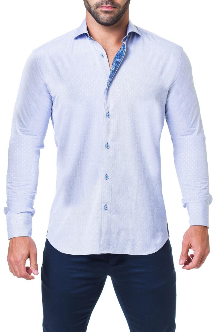 Men's Maceoo Einstein Dot Trim Fit Sport Shirt