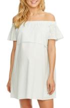 Women's Rosie Pope 'camille' Off The Shoulder Maternity Dress - Blue