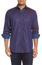 Men's Bugatchi Classic Fit Herringbone Pinstripe Sport Shirt