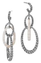 Women's John Hardy Classic Chain Silver White Agate Drop Earrings