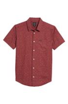 Men's Rvca Jaded Woven Shirt, Size - Burgundy