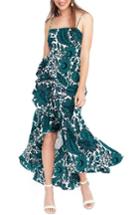 Women's J.crew Ruffle High/low Silk Dress - Green