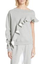 Women's Clu Asymmetrical Ruffle Sweatshirt - Grey