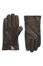 Men's Nordstrom Men's Shop Cashmere Lined Perforated Deerskin Gloves - Black