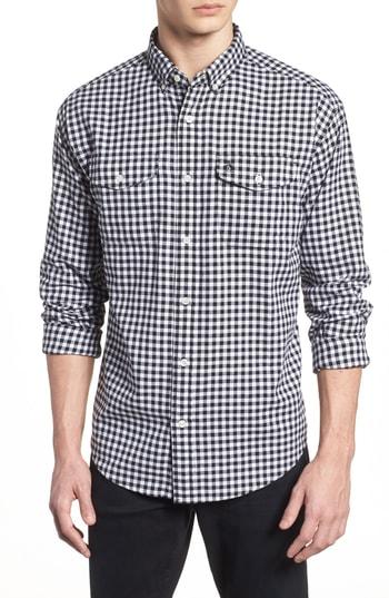 Men's Original Penguin Textured Gingham Shirt - Black
