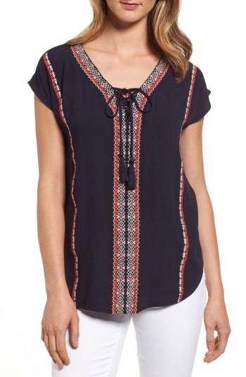 Women's Thml Embroidered Lace-up Top