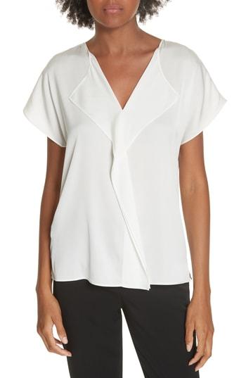 Women's Boss Itessa Stretch Silk Blouse - White