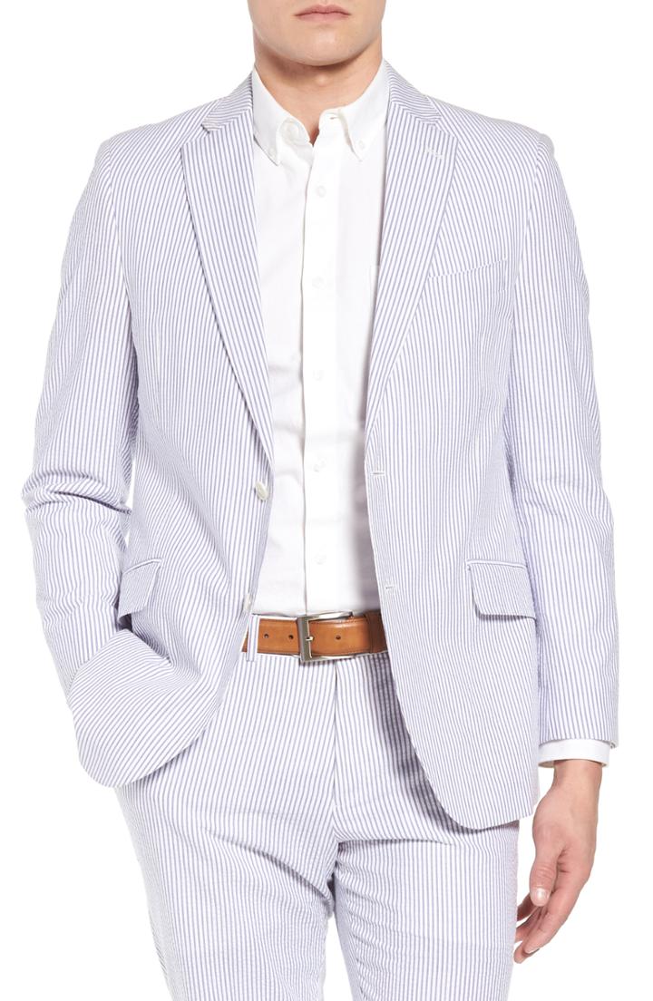 Men's Kroon Jack Aim Classic Fit Seersucker Sport Coat R - Blue