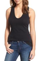 Women's James Perse Skinny Brushed Jersey Racerback Tank - Black