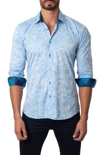 Men's Jared Lang Paisley Sport Shirt - Blue