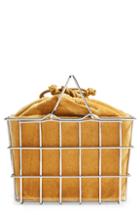 Topshop Mona Velvet Basket Bag - Yellow