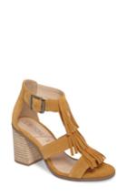 Women's Sole Society 'delilah' Fringe Sandal .5 M - Metallic