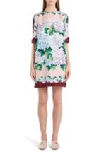 Women's Dolce & Gabbana Hydrangea Print Silk Shift Dress Us / 38 It - Pink