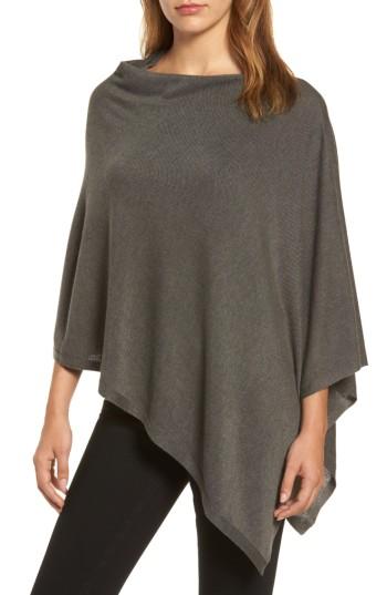 Women's Eileen Fisher Tencel & Wool Poncho, Size - Brown