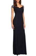 Women's Alex Evenings Embellished Stretch Gown - Black