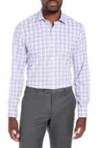 Men's W.r.k Trim Fit 4-way Stretch Plaid Dress Shirt .5 - Purple