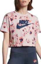 Women's Nike Sportswear Russian Floral Print Crop Tee - Pink