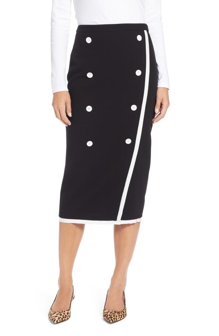 Women's 1901 Button Detail Pencil Skirt