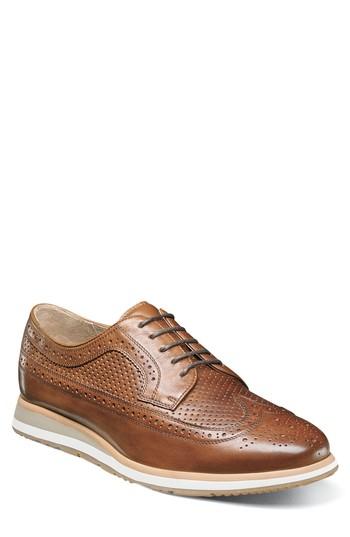 Men's Florsheim Limited Flux Perforated Wingtip Derby D - Brown