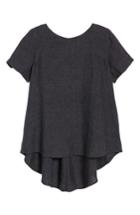 Women's Eileen Fisher Short Sleeve Organic Linen Flutter Top, Size - Grey