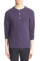 Men's Todd Snyder Long Sleeve Cotton Jersey Henley - Blue