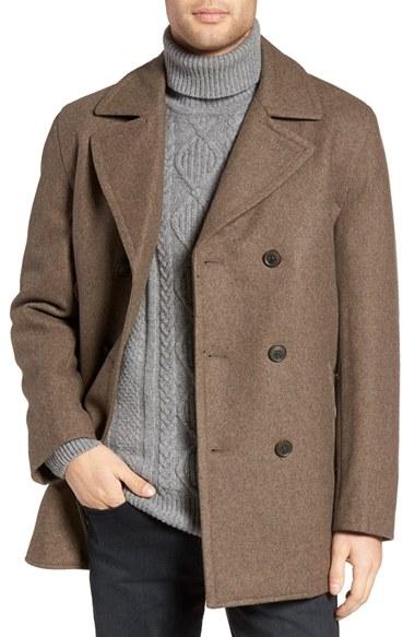 Men's Michael Kors Wool Blend Double Breasted Peacoat