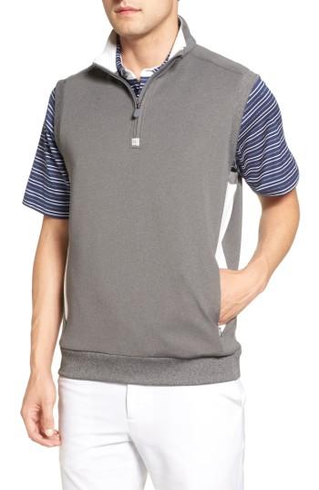 Men's Bobby Jones Rule 18 Tech Quarter Zip Vest, Size - Grey