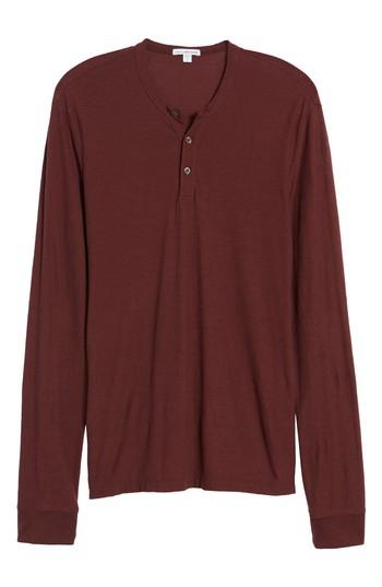 Men's James Perse Cotton & Linen Henley (xxl) - Burgundy