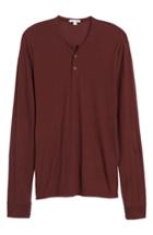 Men's James Perse Cotton & Linen Henley (xxl) - Burgundy