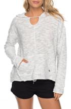 Women's Roxy Crazy Waves Keyhole Hoodie - White