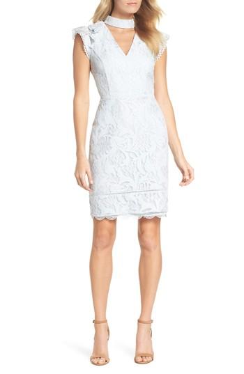 Women's Adelyn Rae Delilah Lace Sheath Dress - Blue