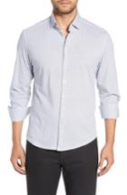 Men's Stone Rose Regular Fit Print Sport Shirt - White