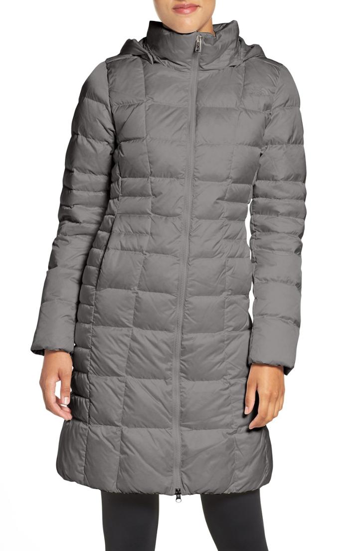 Women's The North Face Metropolis Ii Hooded Water Resistant Down Parka - Grey