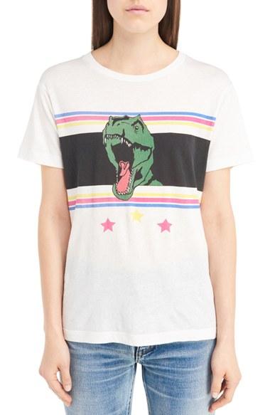 Women's Saint Laurent T-rex Graphic Cotton Tee