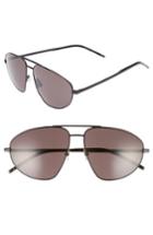 Men's Saint Laurent Sl 211 60mm Aviator Sunglasses - Black