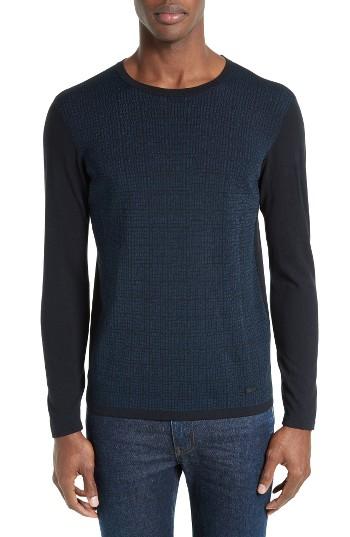 Men's Armani Collezioni Textured Front Cotton Sweater