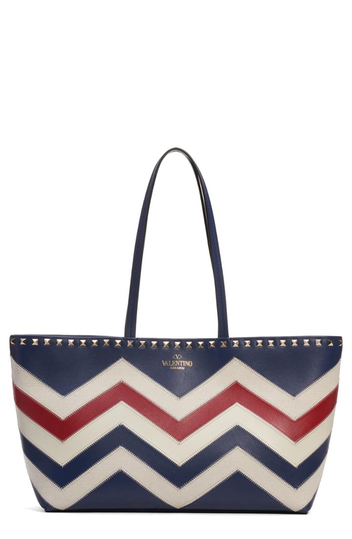 Valentino Garavani Small Rockstud Tote - Blue