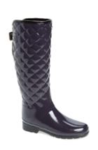 Women's Hunter Original Refined High Gloss Quilted Waterproof Rain Boot M - Purple