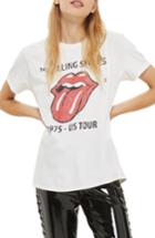 Women's Topshop By And Finally Rolling Stones Tee - Ivory