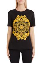 Women's Versace First Line Hibiscus Print Medusa Logo Graphic Tee
